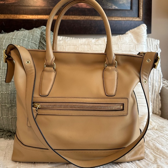 Coach Legacy Leather Rory NS Satchel 19892 Sand MSRP $398 - Picture 2 of 7